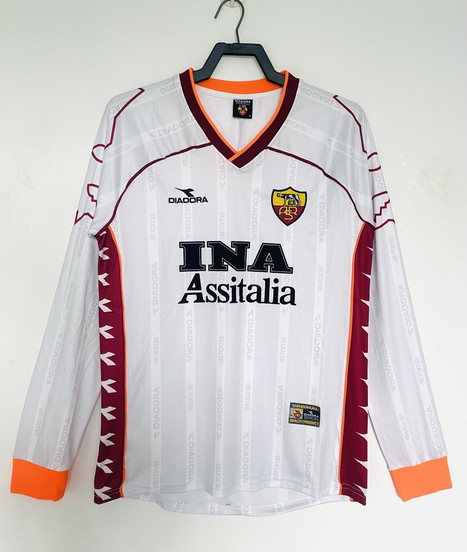 Retro 1999/00 Roma away long sleeved Yupoo Soccer Jerseys S-XXL5