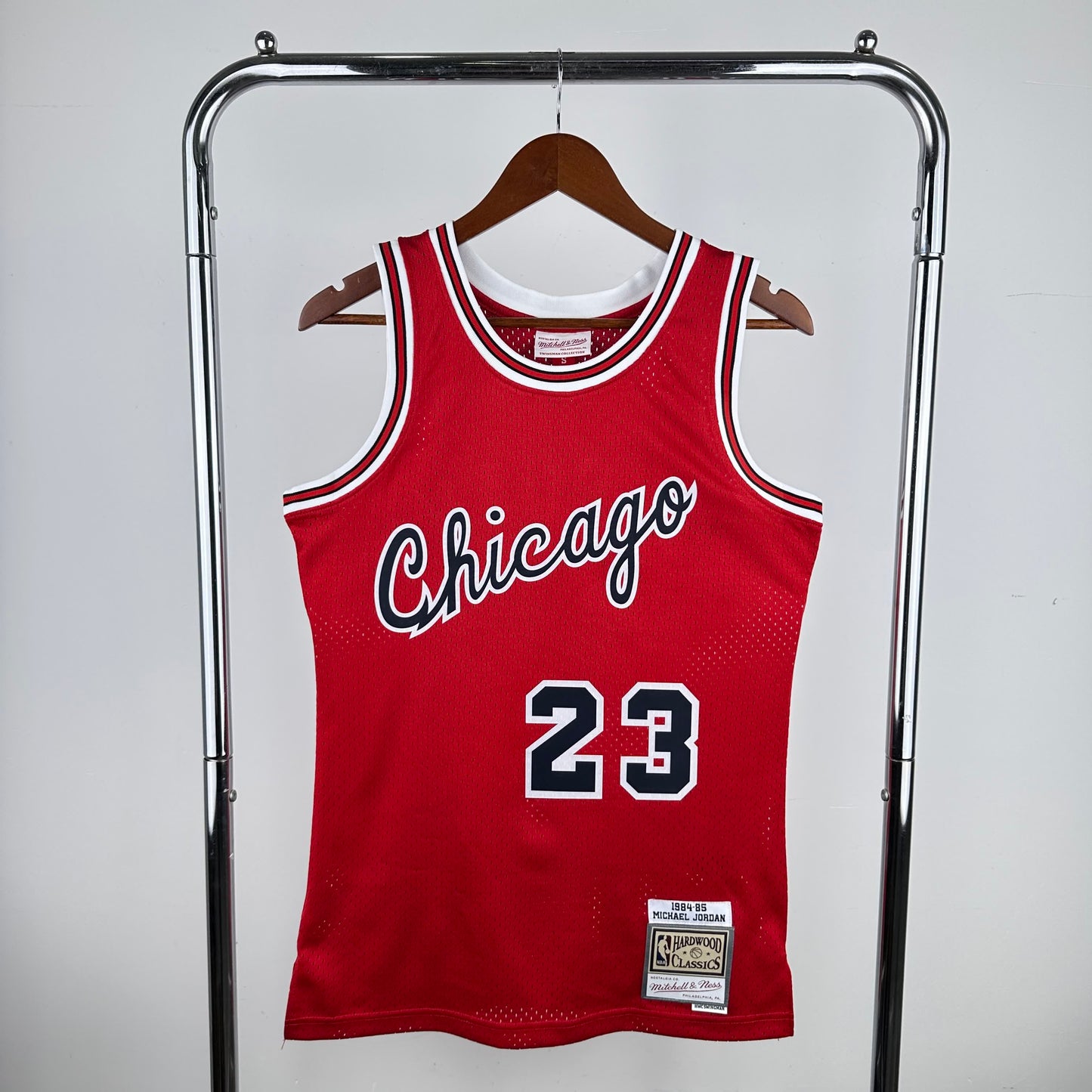 MN Hot Pressed Retro Jersey: SW Bulls 84/85 Season Rookie Red 23 #Jordan