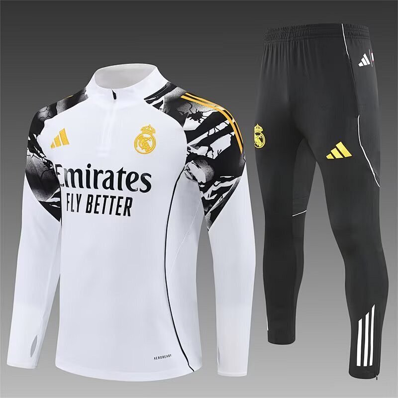 /26 Real Madrid White Half Pull Training Suit Yupoo Soccer Jerseys (Adults&amp;Kids)7
