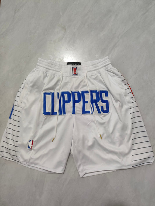 NBA Clippers White Regular Pocket Shorts S-XXL