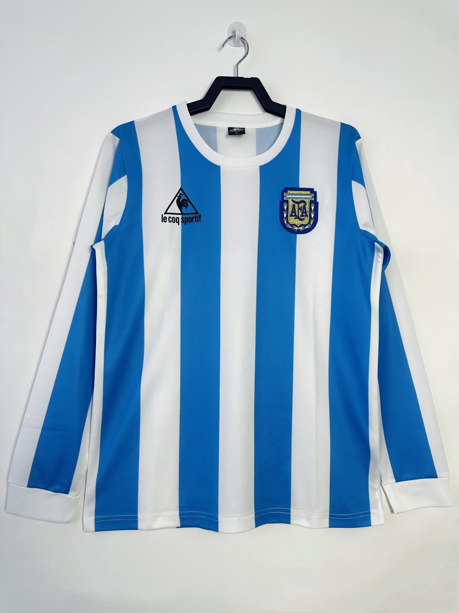 Retro 1986 Argentina home long sleeved S-XXL