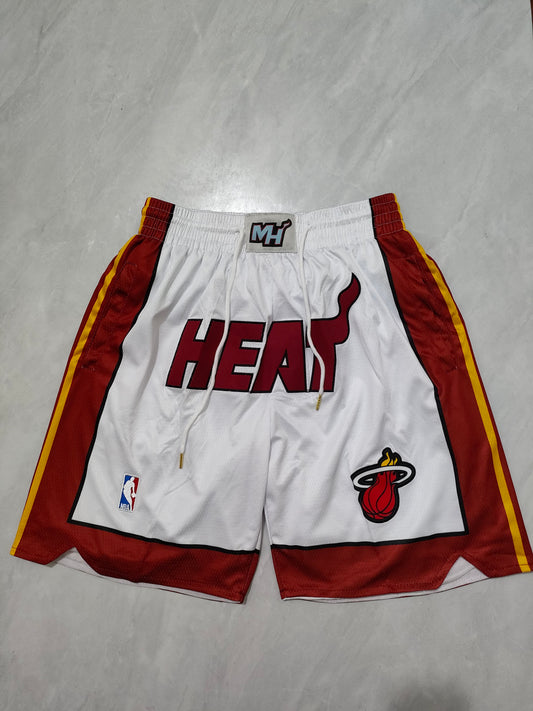 NBA Heat White Regular Pocket Shorts