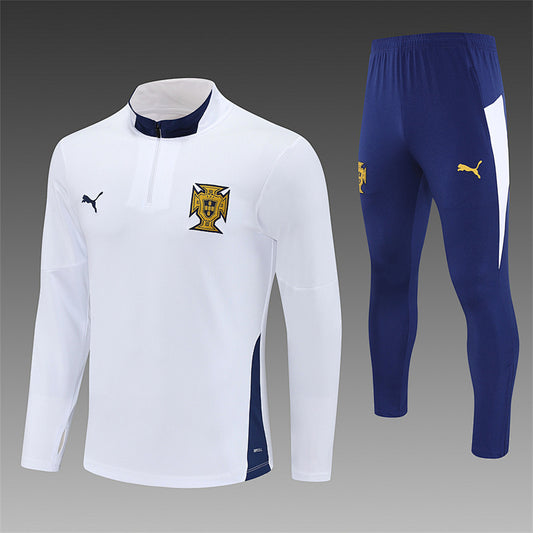 /26 Portugal White Half Pull Training Suit (Adults&amp;Kids)8