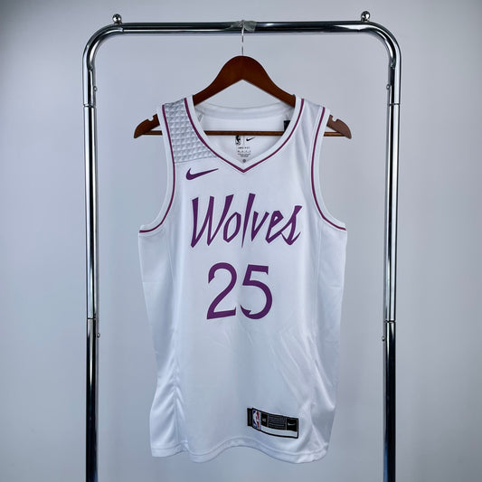 Timberwolves White Pink 25 # Rose