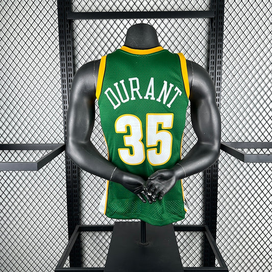MN retro hot press jersey SW: Supersonics 07/08 season green 35 # Durant S-XXL7
