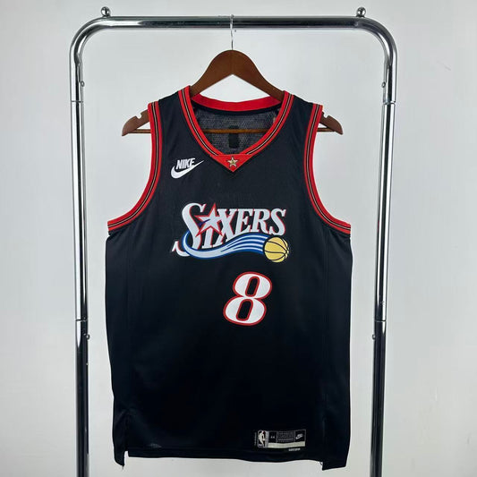 26th Philadelphia 76ers Retro Black 8 # George NBA Jersey S-XXL