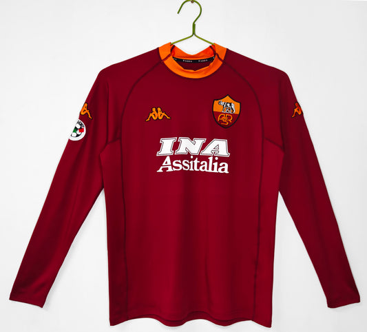 2000/01 Roma home long sleeved retro football jersey S-XXL