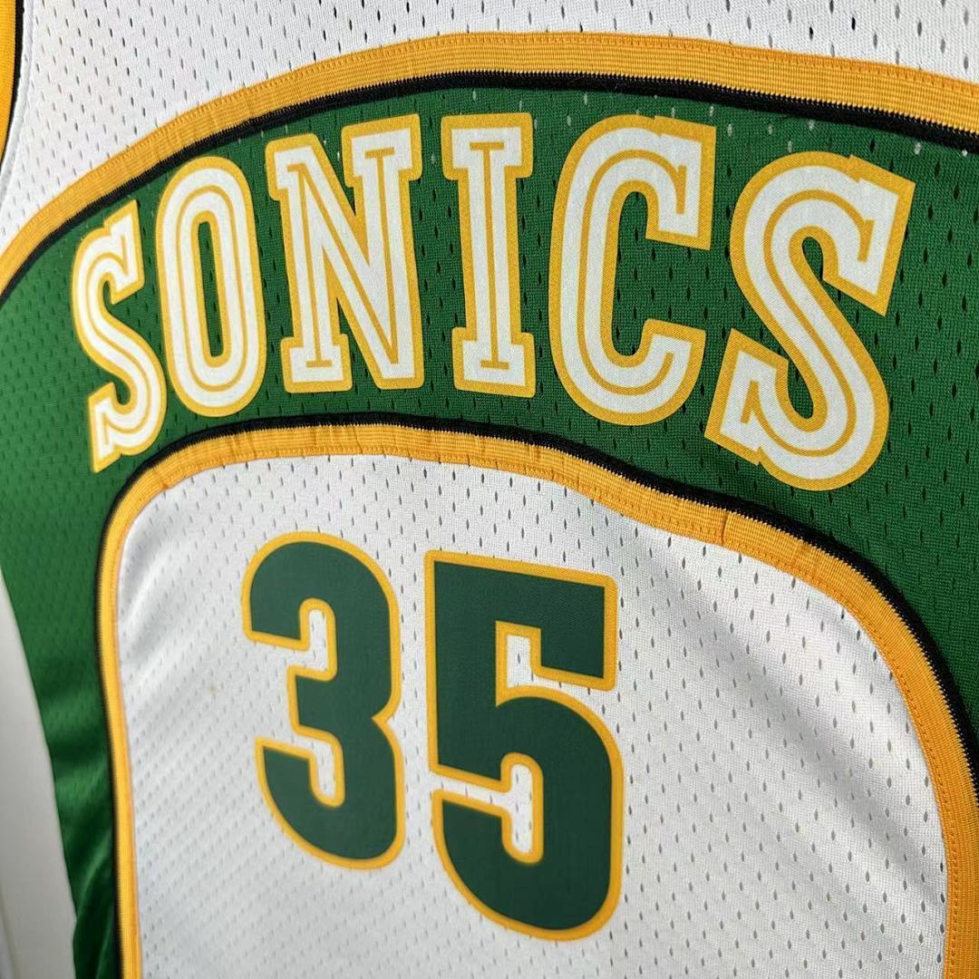 MN retro hot press jersey SW: Heat SuperSonics 07/08 season white 35 # Durant NBA Jersey S-XXL7