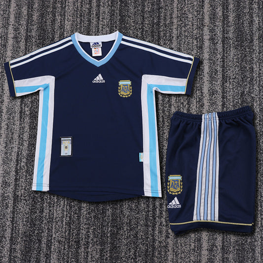 Retro Kids 1998 Argentina away Soccer Jersey&amp;Size16-287