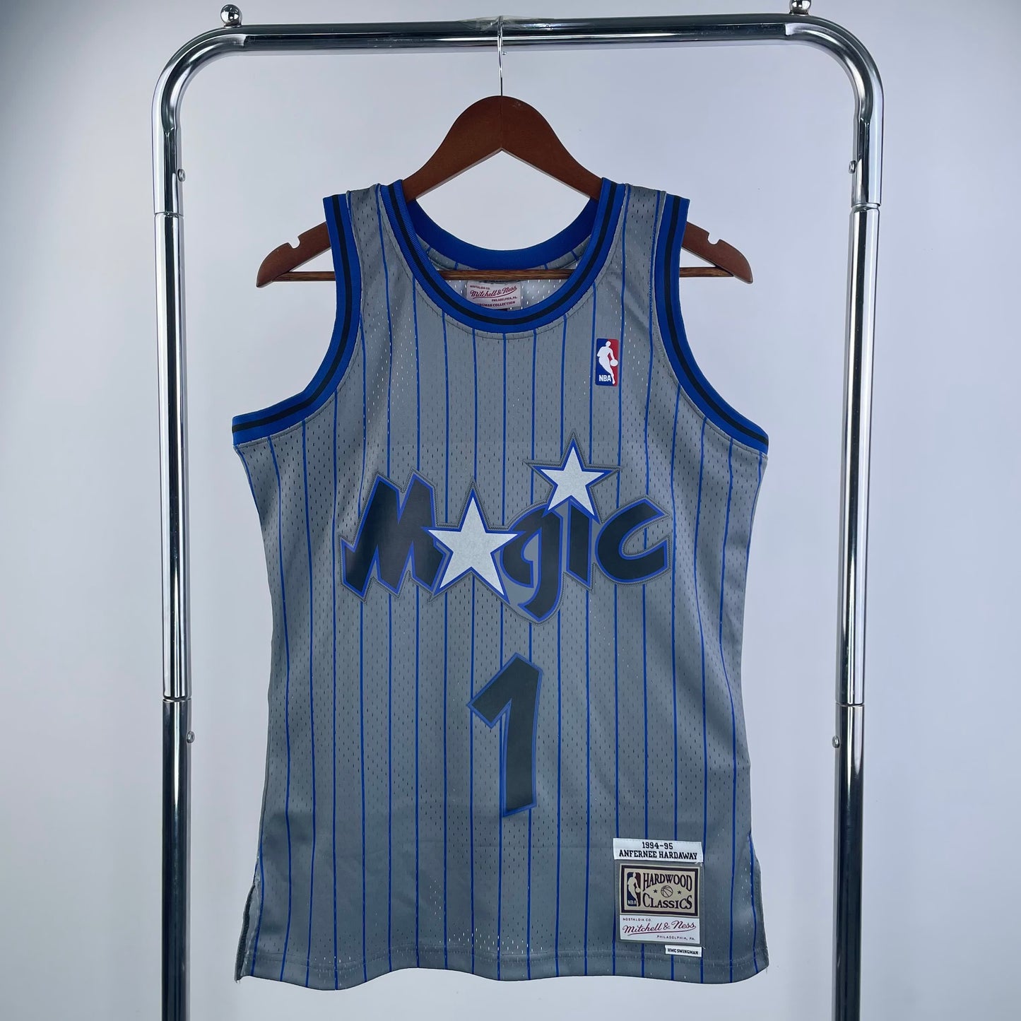 MN Heat Pressed Vintage Jersey: SW Magic 94/95 Season Grey No.1 # Hardaway