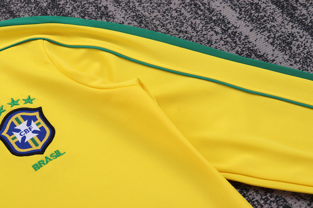 Retro Kids 1998 Brazil Home Long sleeved Football Shirt&amp;Size16-287