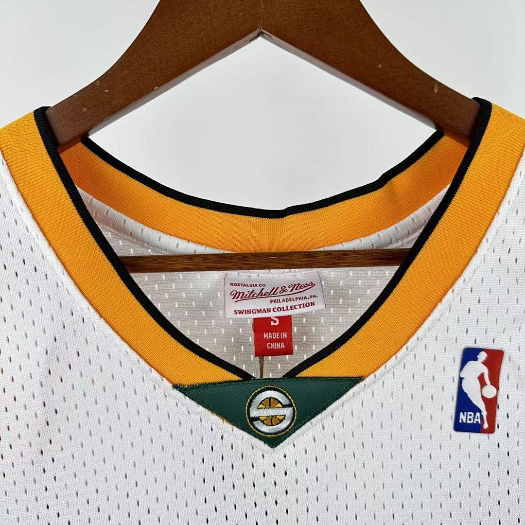 MN retro hot press jersey SW: Heat SuperSonics 07/08 season white 35 # Durant NBA Jersey S-XXL7