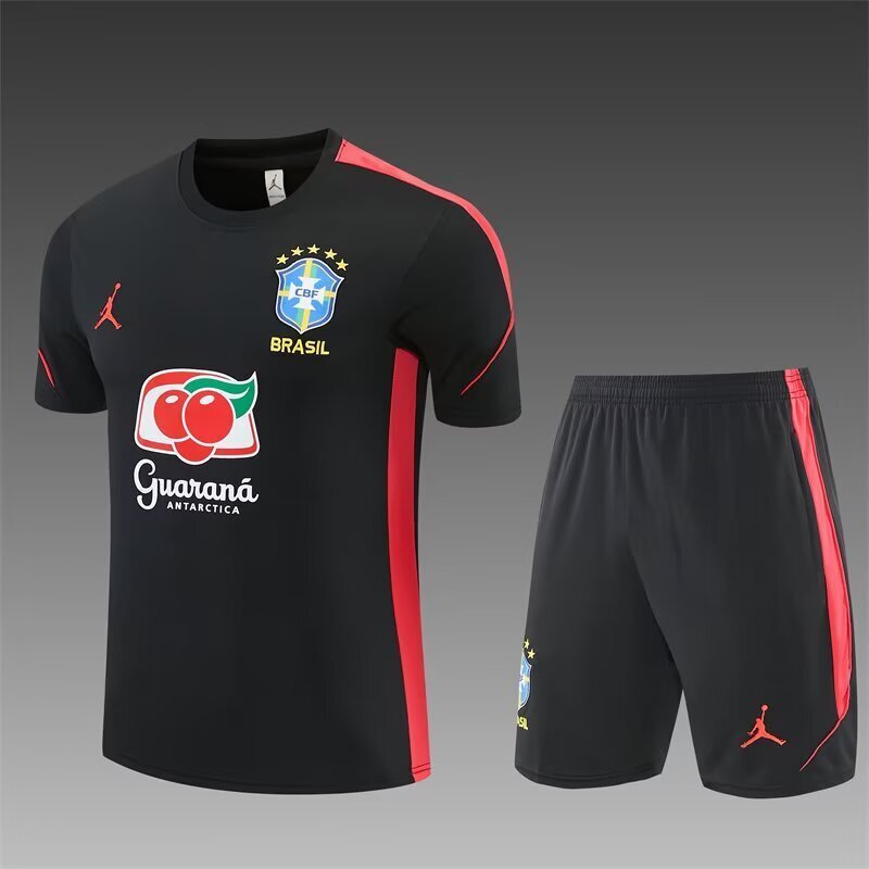 2026/27 Jordan Brazil Black with Orange Pink Training Suit (Adults and Kids)