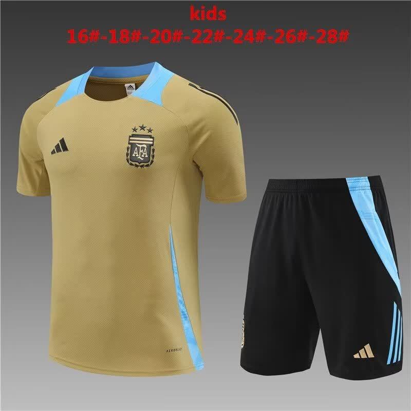 24/25 Kids Argentina Gold Short Sleeves 16-28