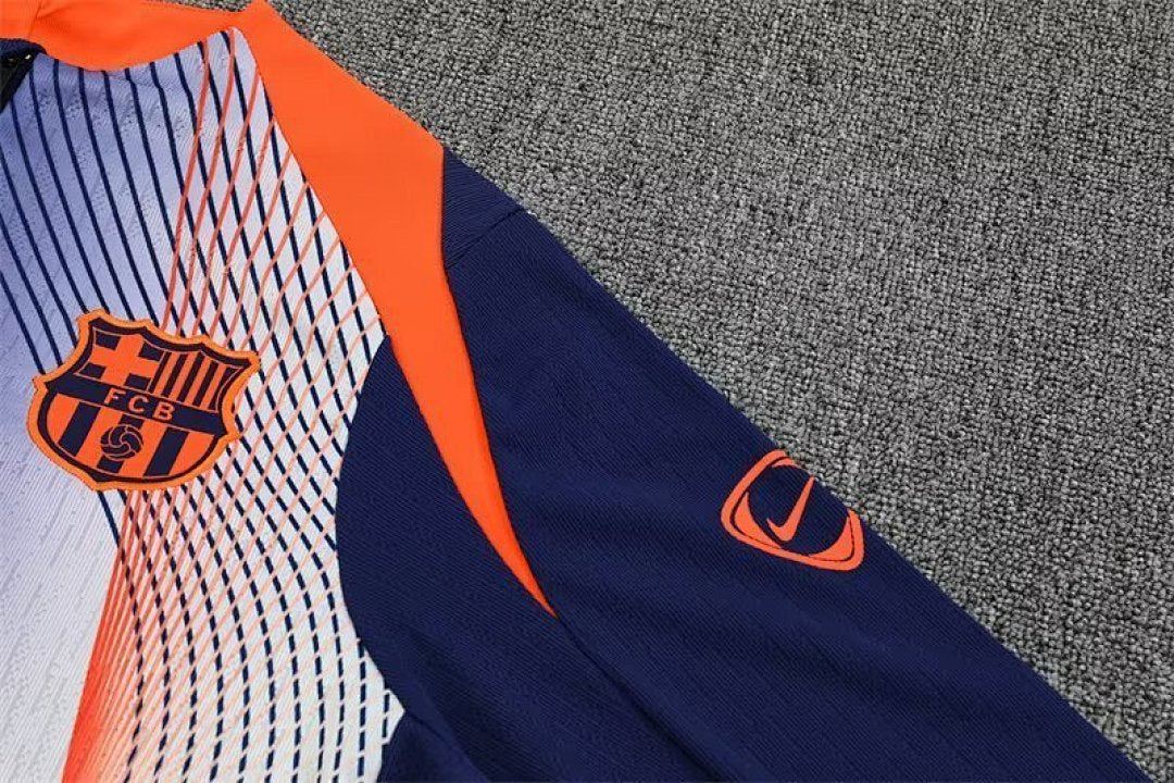 /26 Barcelona Blue Orange Half Pull Training Suit S-XXL8