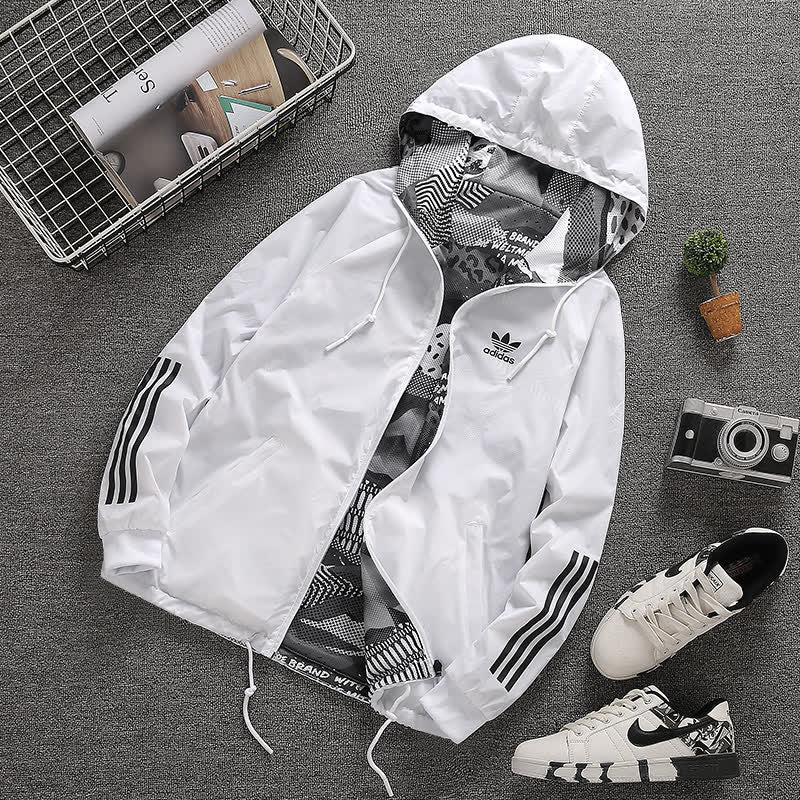 European S-3XL Double Wear Casual Windbreaker White