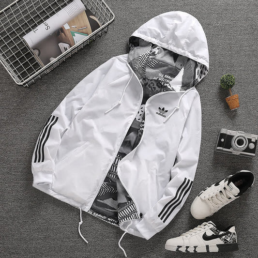 European S-3XL Double Wear Casual Windbreaker White