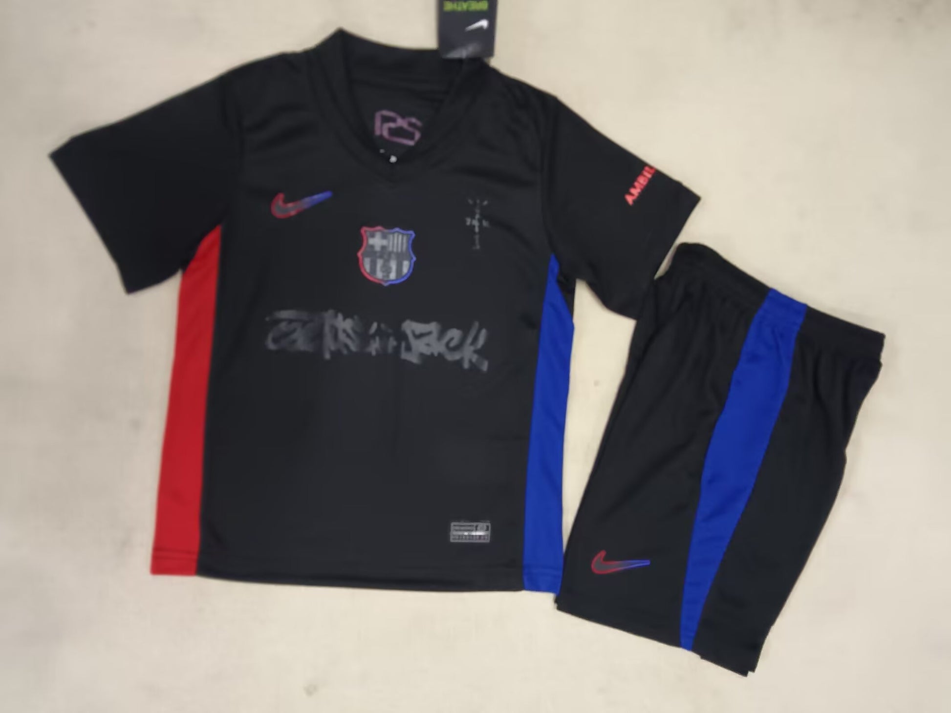 25/26 Kids Barcelona away joint gray advertisement size16~28