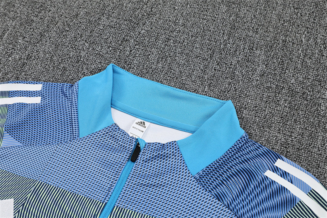 /26 Real Madrid Light Blue Half Pull Training Suit (Adults&amp;Kids)7