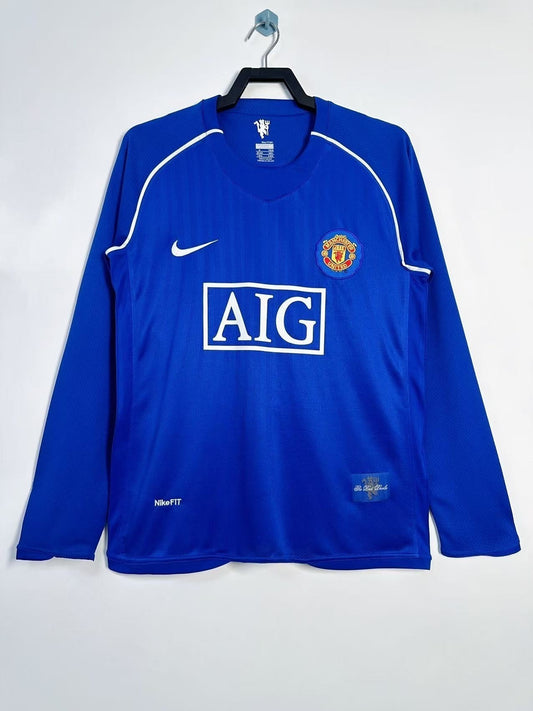 Retro 2007/08 Manchester United goalkeeper blue long sleeved S-XXL