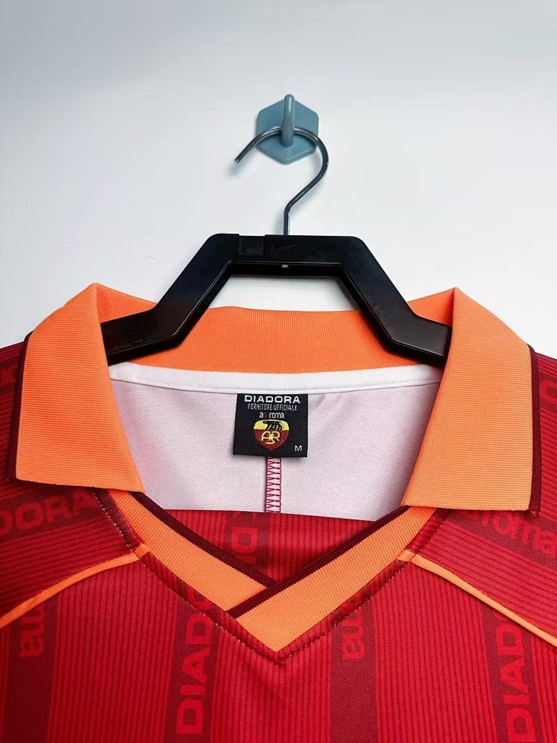Retro 1999/00 Roma home long sleeved Yupoo Soccer Jerseys S-XXL6