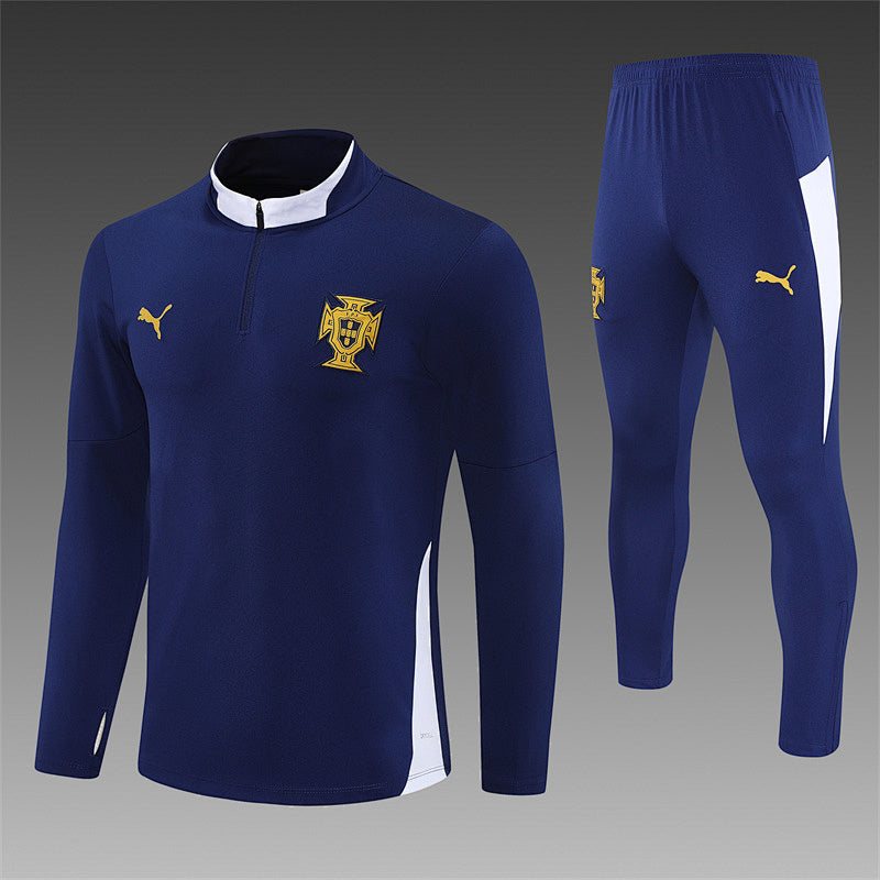 /26 Portugal Royal Blue Half Pull Training Suit (Adults&amp;Kids)7