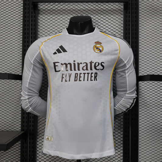 25/26 Long Sleeve Real Madrid Home Player Edition S-XXL