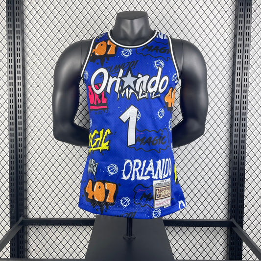 MN Heat Pressed Vintage Jersey: SW Magic 94/95 Season Graffiti 1 # Hardaway