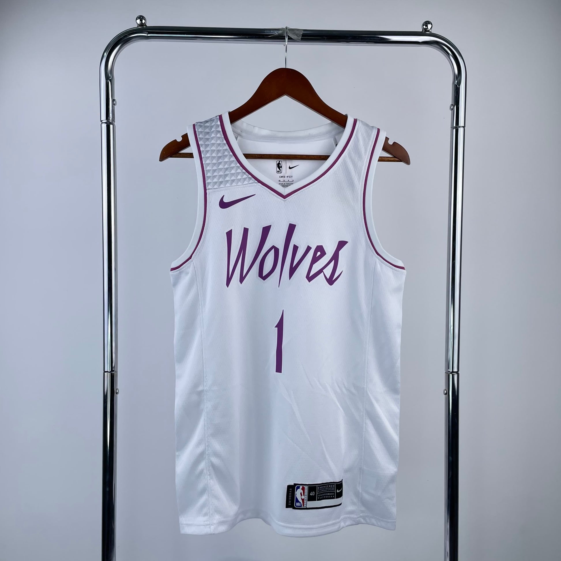Timberwolves White Pink 1 # Edwards