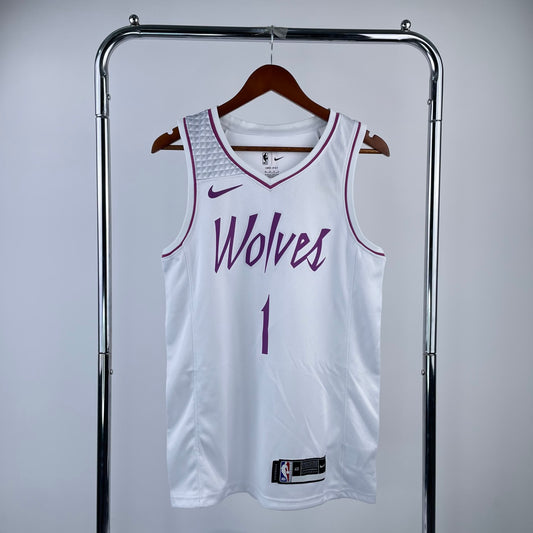 Timberwolves White Pink 1 # Edwards
