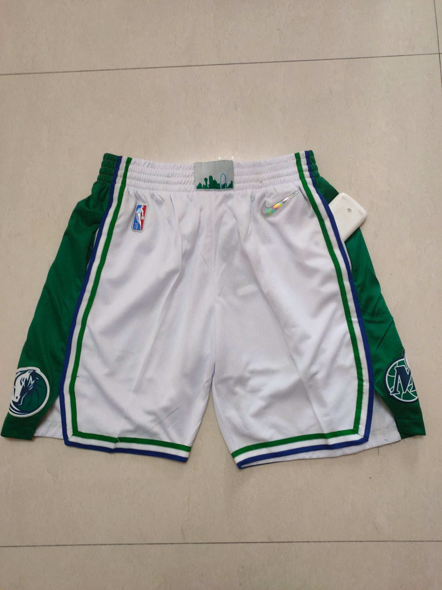 Mavericks White 75th Anniversary Side 2 Pocket Shorts