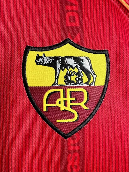 Retro 1999/00 Roma home long sleeved Yupoo Soccer Jerseys S-XXL6