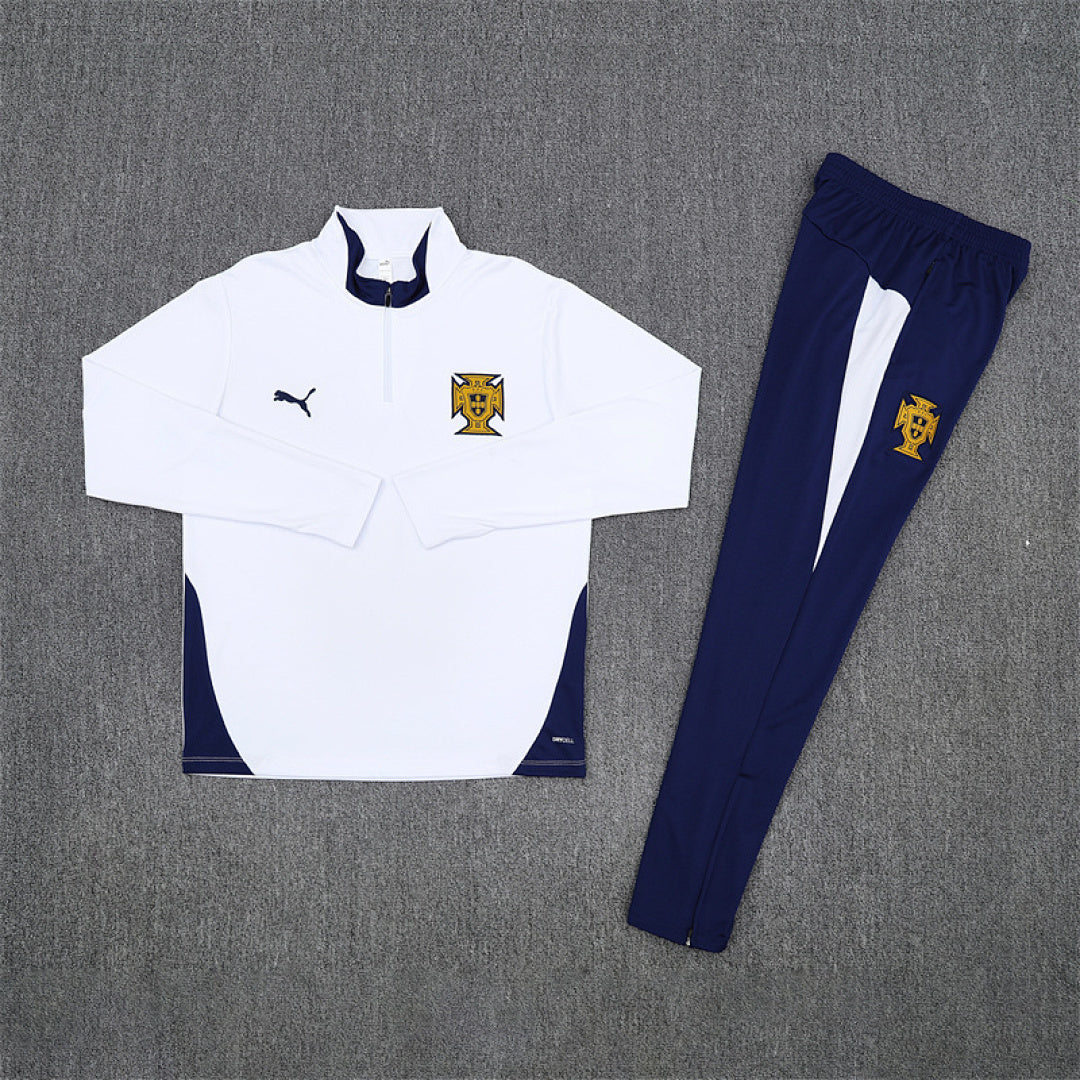 /26 Portugal White Half Pull Training Suit (Adults&amp;Kids)8