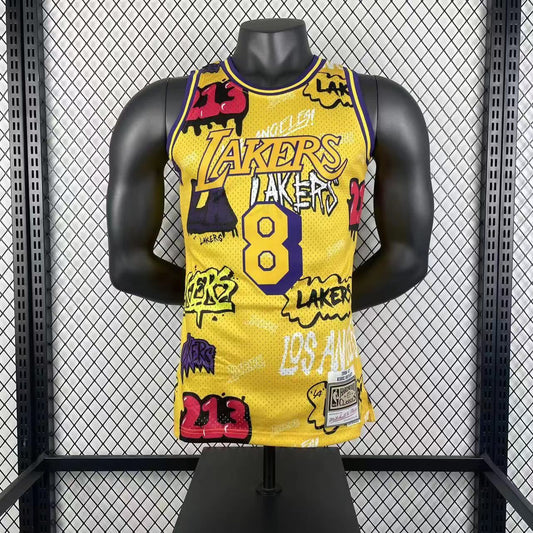 MN Heat Pressed Vintage Jersey: SW Lakers' 96/97 Season Graffiti 8 # Kobe