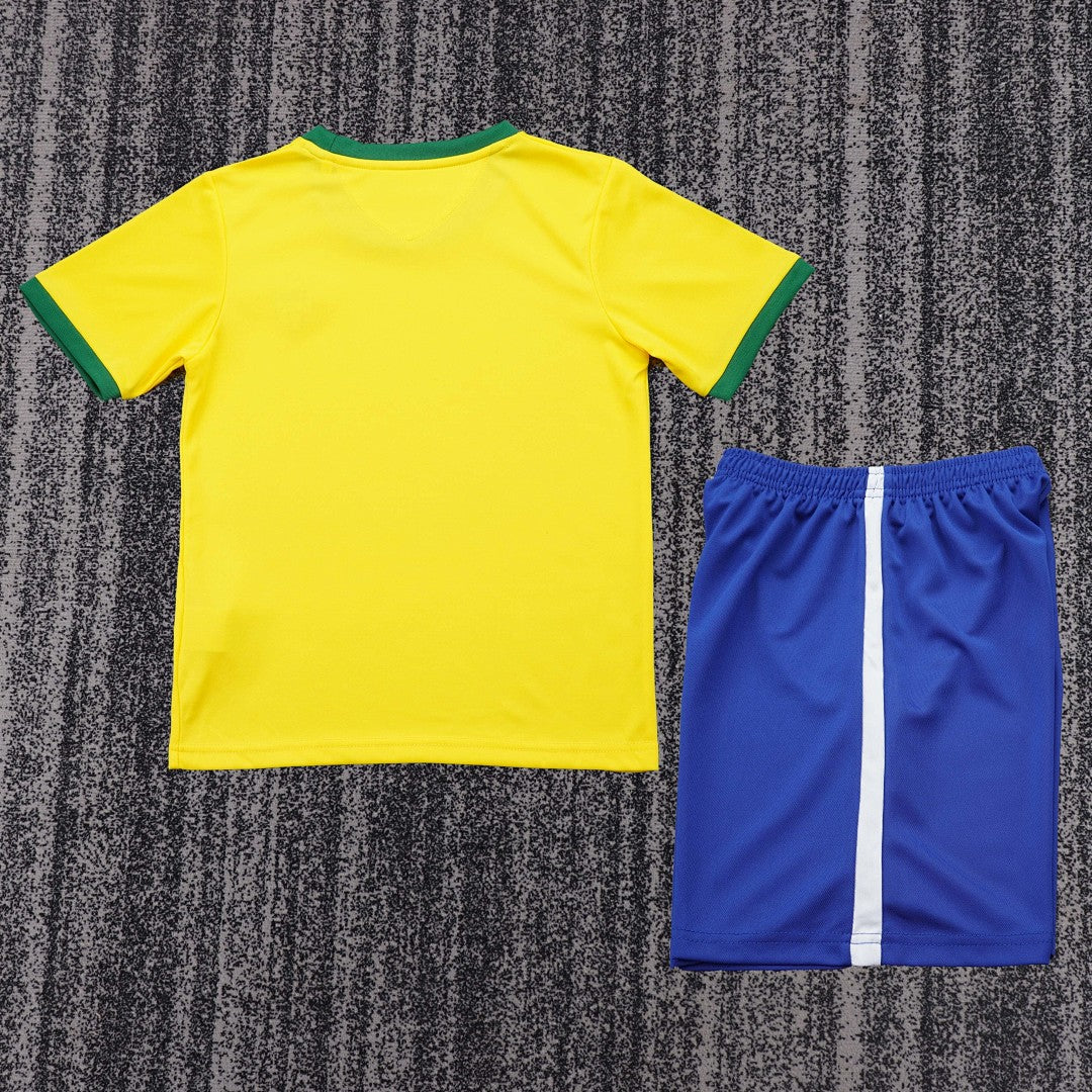 Retro Kids 1970 Brazil home yellow football shirt&amp;Size16-286