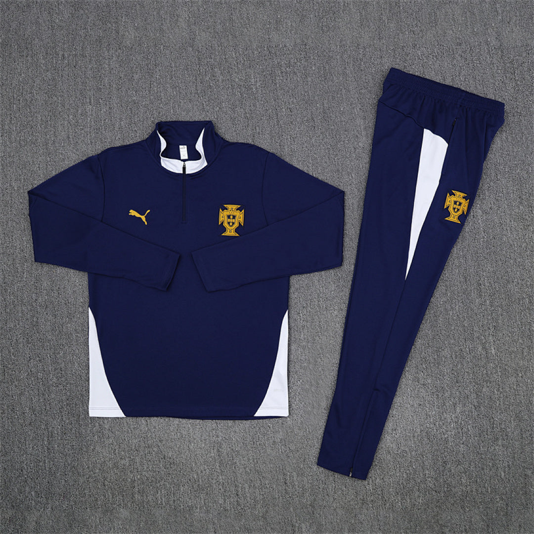 /26 Portugal Royal Blue Half Pull Training Suit (Adults&amp;Kids)7