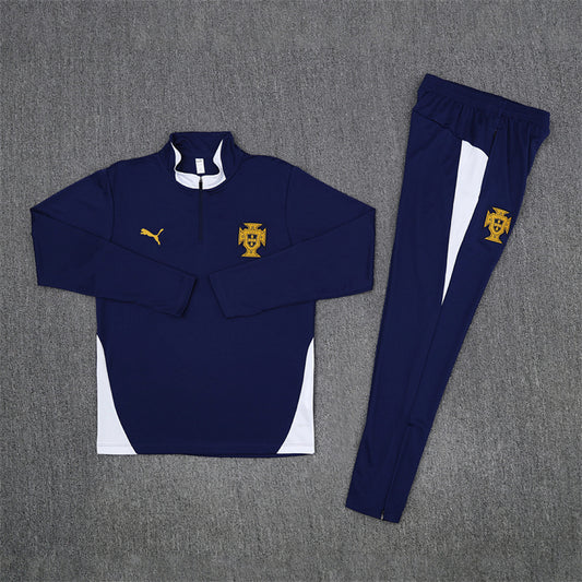 /26 Portugal Royal Blue Half Pull Training Suit (Adults&amp;Kids)7