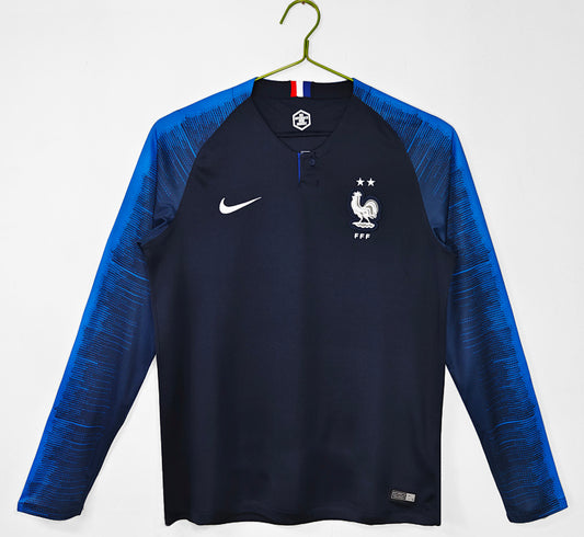Retro 2018 World Cup Champions France Home Long-Sleeve Shirt S-XXL6