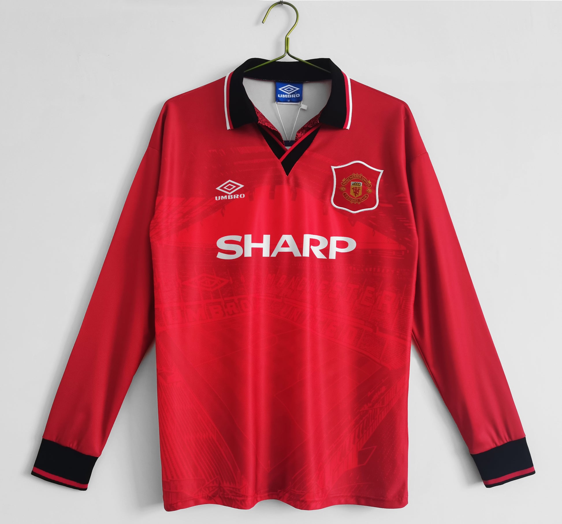 Retro 1994/96 Manchester United home long sleeved football jersey S-XXL