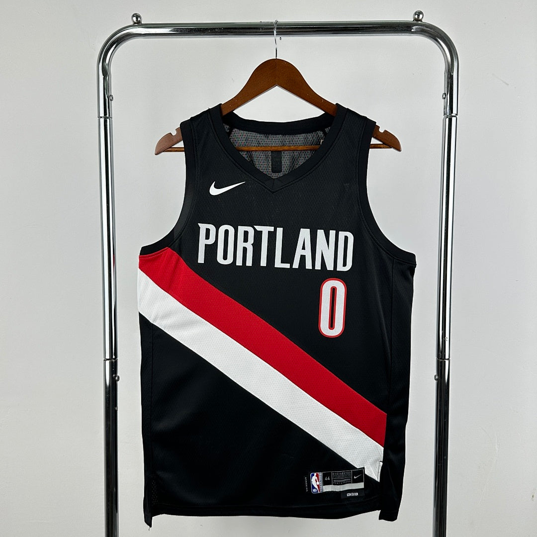 season Portland Trail Blazers away black 0 # Lillard NBA jersey S-XXL6
