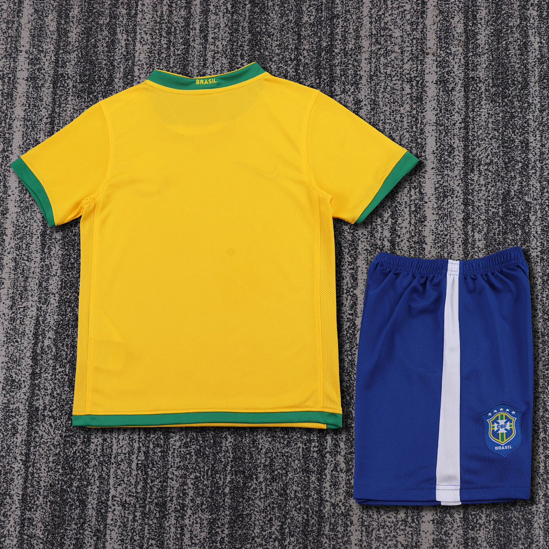 Retro Kids 2006 Brazil Home Soccer Jersey&amp;Size16-287