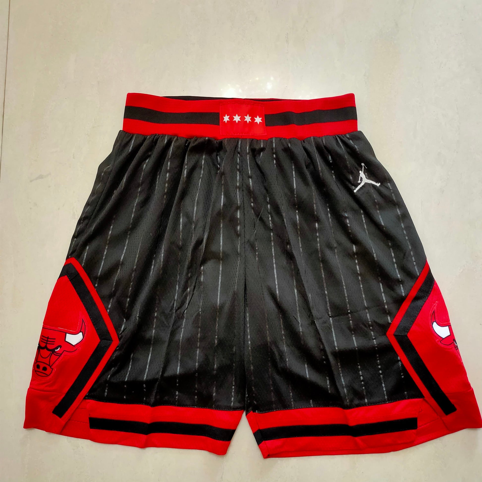 Bulls Jordan New Black Striped Shorts