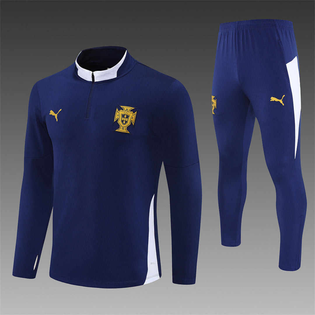 /26 Portugal Royal Blue Half Pull Training Suit (Adults&amp;Kids)7