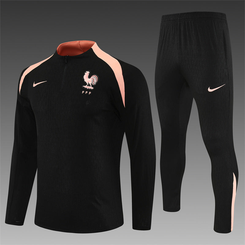 2025/26 France Black Half Pull Training Suit (Adults&amp;Kids)