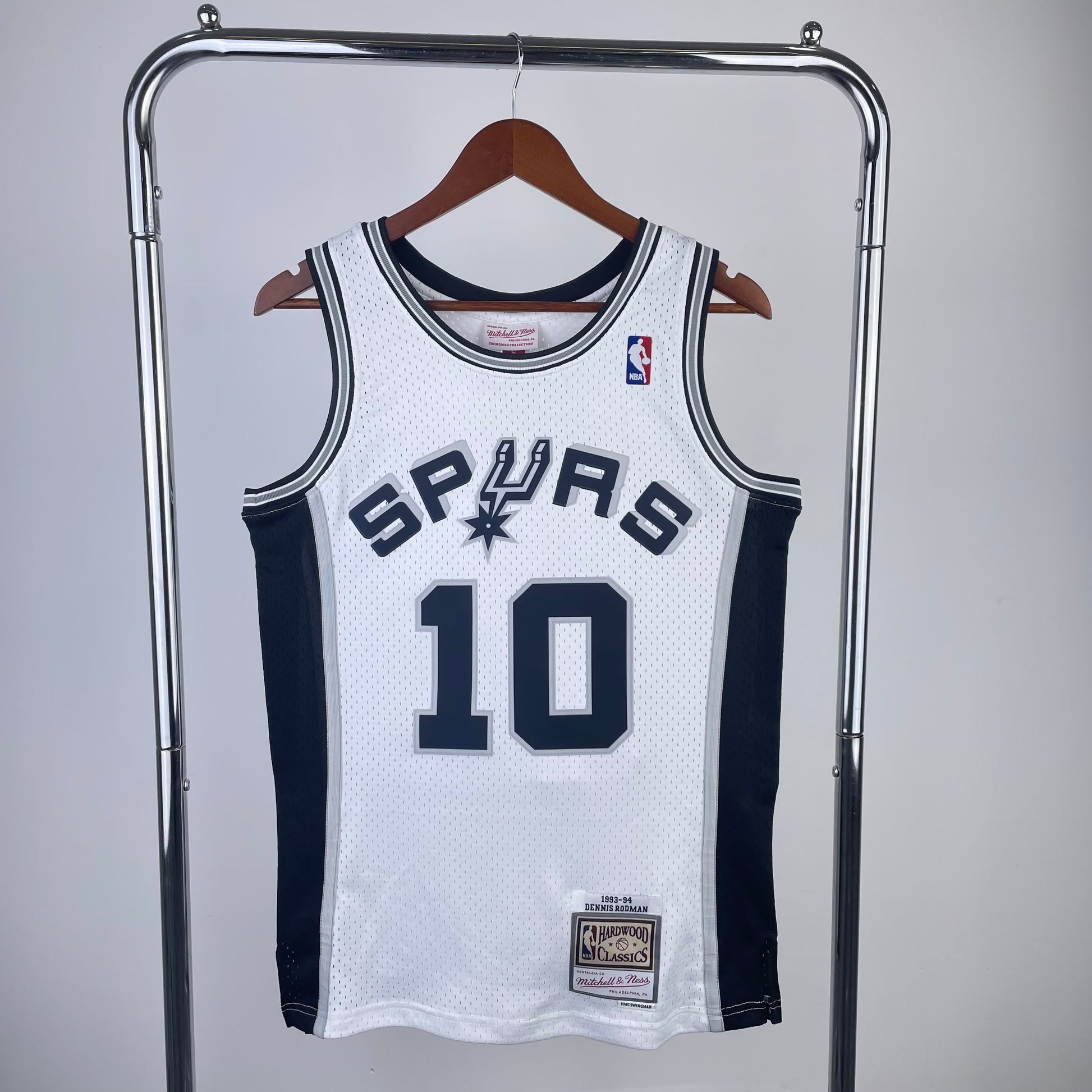 MN Heat Pressed Vintage Jersey: SW Spurs' 1998/99 Season White 10 # Rodman