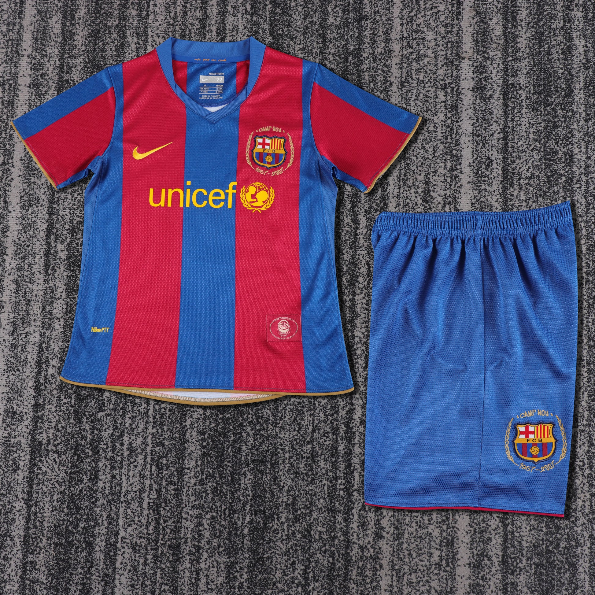Retro Kids 07/08 Barcelona Home Size: 16-28