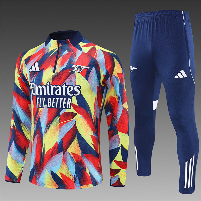 /26 Arsenal Yellow Red Half Pull Training Suit (Adults&amp;Kids)8