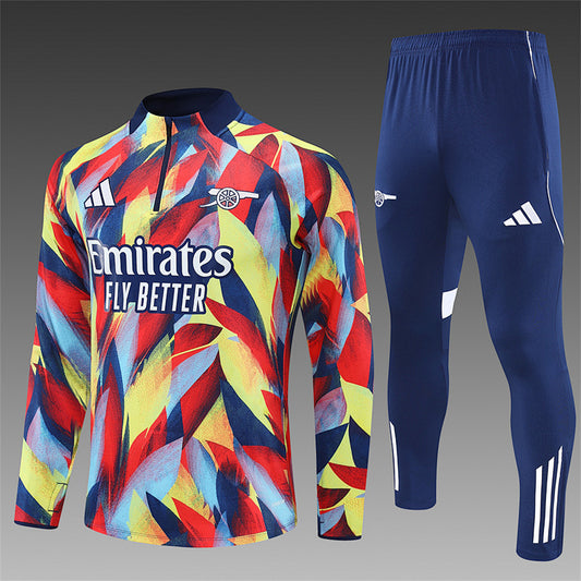 /26 Arsenal Yellow Red Half Pull Training Suit (Adults&amp;Kids)8