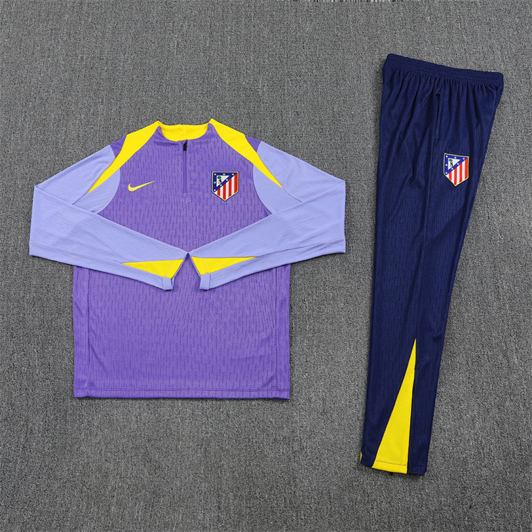 /26 Atletico Madrid Purple Half Pull Training Suit (Adults&amp;Kids)8