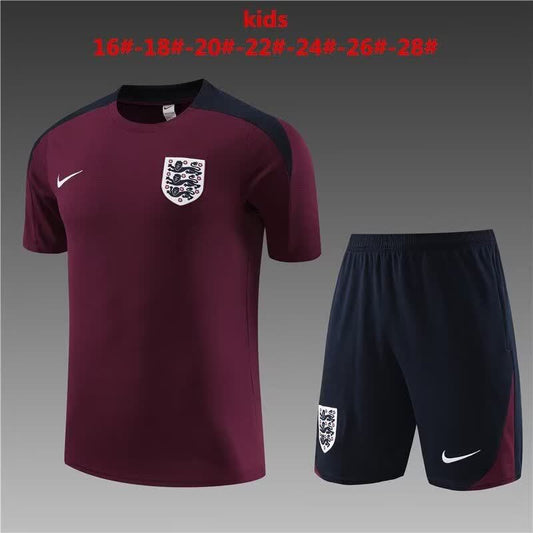 24/25 Kids England Date Red Short Sleeves